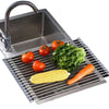 Kitchen Roll-Up Dish Drying Rack Foldable Drainer Over Sink 304-Stainless Steel(Small:47*24cm)