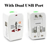 Dual USB Portable Electric Plug Power Socket Adapter International Travel Universal Charger Converter EU UK US AU