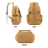 Unisex Leisure Canvas Backpack Durable Waterproof Outdoor Travel Rucksack(Khaki)