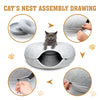 59 x 29cm Cat Tunnel Bed Dark Grey Felt Pet Puppy Nest Cave Toy Light Grey