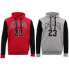 Men's Fleece Pullover Hoodie Jacket Chicago Bulls 23 Michael Jordan Sweat Shirt, Light Grey, S