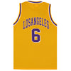 New Men's Basketball Jersey Sports T Shirt Tee Vest Tops Gym Chicago Los Angeles, Yellow - Los Angeles 6, M