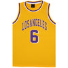 New Men's Basketball Jersey Sports T Shirt Tee Vest Tops Gym Chicago Los Angeles, Yellow - Los Angeles 6, L