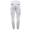 Men's Cargo Cotton Drill Work Pants UPF 50+ 13 Pockets Tradies Workwear Trousers, White, 36