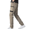 Men's Cotton Drill Cargo Work Pants UPF 50+ 13 Pockets Tradies Workwear Trousers, Khaki, 38