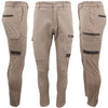 Men's Cotton Drill Cargo Work Pants UPF 50+ 13 Pockets Tradies Workwear Trousers, Khaki, 40