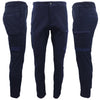 Men's Cotton Drill Cargo Work Pants UPF 50+ 13 Pockets Tradies Workwear Trousers, Navy, 36