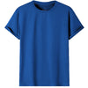 Adult 100% Cotton T-Shirt Unisex Men's Basic Plain Blank Crew Tee Tops Shirts, Royal Blue, M