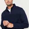 New Men's Unisex Adult Half-Zip Fleece Jumper Pullover Stand Collar Jacket Shirt, Black, 2XL