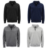 New Men's Unisex Adult Half-Zip Fleece Jumper Pullover Stand Collar Jacket Shirt, Dark Grey, XS