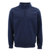 New Men's Unisex Adult Half-Zip Fleece Jumper Pullover Stand Collar Jacket Shirt, Navy, S