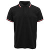 Men's Unisex Polo Shirts Basic Plain Breathable Tops Cotton Cascual Sport Shorts, Black, M