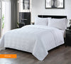 3 piece embossed comforter set king white