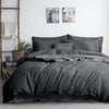 luxurious linen cotton quilt cover set queen charcoal