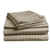 soft stripe microfibre sheet set king taupe