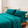 thermal microplush sheet set double teal