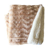 plush fleece sherpa backed reversible throw beige