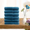 6 piece ultra light cotton face washers in teal