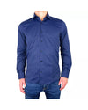 Solid Blue Satin Shirt 40 IT Men