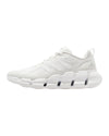 White Leatherette and Mesh Running Shoes - 9 US