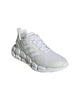 White Leatherette and Mesh Running Shoes - 9 US