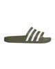 Green Adidas Slides with Signature Stripes - 6 US