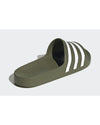 Green Adidas Slides with Signature Stripes - 8 US