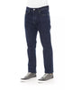 Logo Button Regular Man Jeans with Tricolor Insert and Contrast Stitching W33 US Men