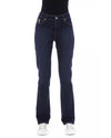 Regular Jeans with Logoed Button and Tricolor Insert W30 US Women