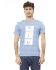 Short Sleeve T-shirt with Round Neck and Front Print L Men