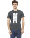 Front Print Short Sleeve T-shirt with Round Neck XL Men