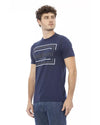 Round Neck Short Sleeve T-shirt with Front Print XL Men