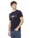 Short Sleeve T-shirt with Round Neck and Front Print S Men