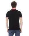 Embroidered Short Sleeve Polo Shirt with Tricolor Collar L Men