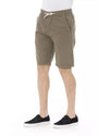 Solid Color Bermuda Shorts with Drawstring Closure W46 US Men