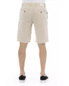 Solid Color Bermuda Shorts with Front Zipper and Button Closure. W50 US Men