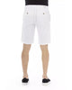 Solid Color Bermuda Shorts with Zipper and Button Closure W50 US Men