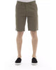 Solid Color Bermuda Shorts with Front Zipper and Button Closure W50 US Men