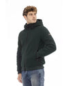 Threaded Pocket Jacket with Double Breasted Closure and Logo Zipper Pull M Men