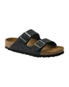 Oiled Leather 2-Strap Sandals with Soft Footbed - 36 EU