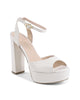 Platform Ankle-Strap Sandals - High-Heeled Leather Shoes - 39 EU