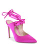 Satin Bow Mule with Stiletto Heel - 37 EU