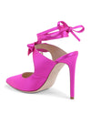 Satin Bow Mule with Stiletto Heel - 37 EU