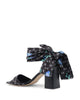 Silk Printed Heeled Sandal - 36 EU