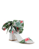 Silk Printed Heeled Sandal - 36 EU