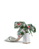 Silk Printed Heeled Sandal - 36 EU