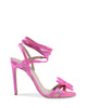 Satin High-Heeled Ankle Tie Sandal - 39 EU