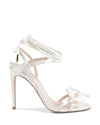 Satin High Heel Sandal with Ankle Laces - 37 EU