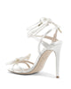 Satin High Heel Sandal with Ankle Laces - 40 EU