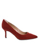 Velvet Block Heel Pump - 38 EU